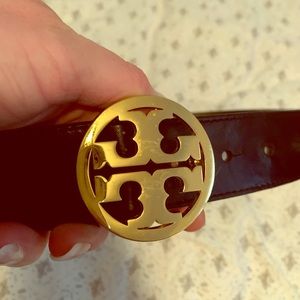 Authentic Tory Burch Gold Emblem Black Belt